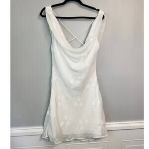 NWT, Princess Polly, Size 8, White Contessa Mini Dress, Cowl Back, Goddess Cloud